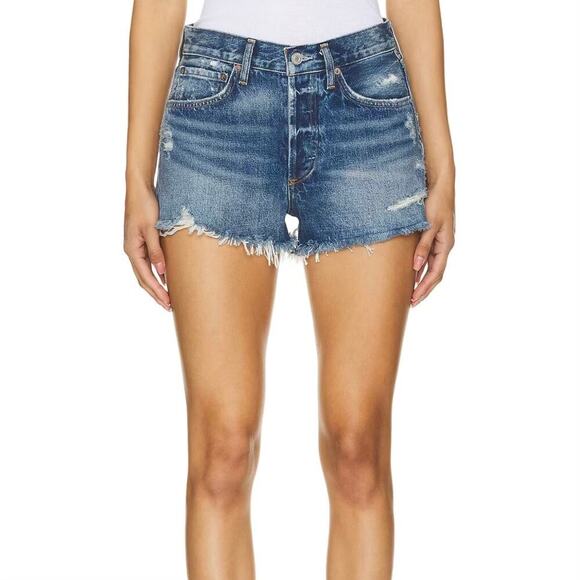 AGOLDE Parker Vintage Cut Off Shorts in Dark Swapmeet Size 24 - Picture 1 of 6